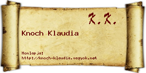 Knoch Klaudia névjegykártya